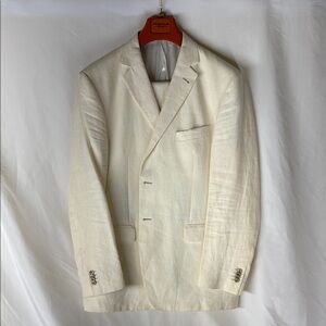 INGRAM Cream Linen Suit with pants by GIORGIO FIORELLI Size: 46R (US) 56R (Euro)